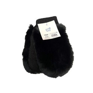 Faux Fur Mittens Black Super Soft And Warm by More Than Magic Girls One Size New